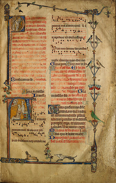 A page from the Sherbrooke Missal, one of the earliest surviving missals written in English