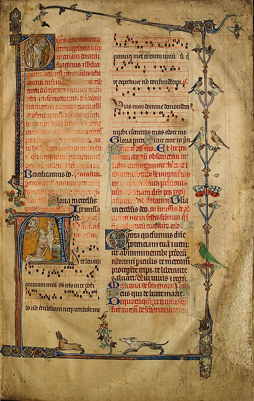 A decorative 14th century Missal of English origin, F. 1r. Sherbrooke Missal