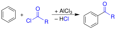 Reaktionsschema Friedel-Crafts-Acylierung