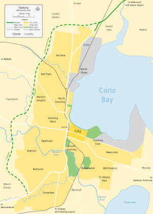 Outline map of Geelong Ring Road