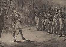 General Andrew Jackson quelling a mutiny of Tennessee soldiers outside Fort Strother General Jackson quelling a mutiny.jpg