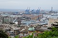 Panorama del porto di Genova con la Lanterna