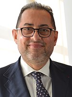 Photographie de Gianni Pittella, du Parti démocrate d'Italie, président du Groupe Alliance progressiste des socialistes et démocrates au Parlement européen jusqu'au 19 mars 2018.