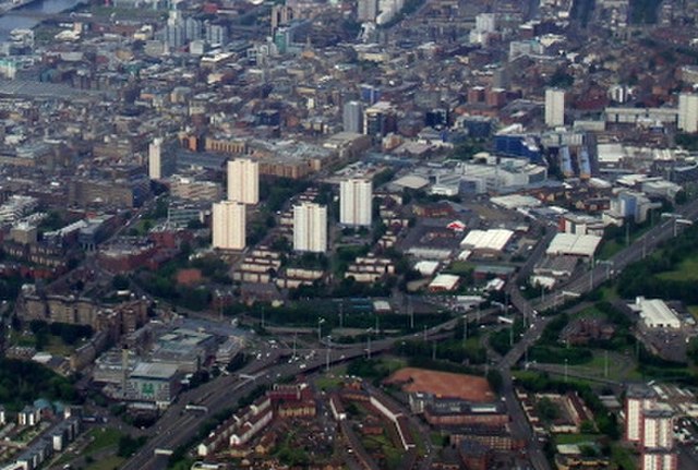 Aerial image looking east over Townhead area (2012)
