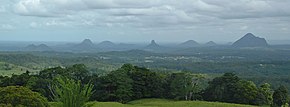 Glass House Mountains viewed from Mary Cairncross Reserve