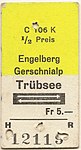 Gondelbahnkarte Engelberg—Gerschnialp—Trübsee 1977