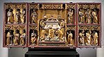 Gotisch retabel met centraal reliëf en beelden, Dom van Aken