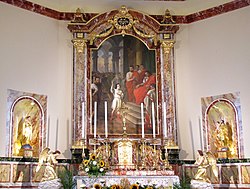 Maître-autel (XIXe), tableau de St Pancrace (1855)