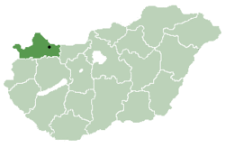 Mahali pa Wilaya ya Győr-Moson-Sopron katika Hungaria
