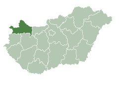 Location of Győr-Moson-Sopron County