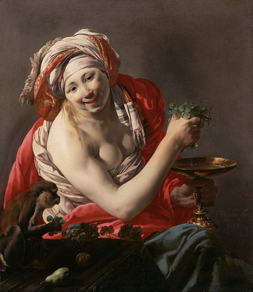 Bacchante with an Ape (1627), 100 x 90 cm, Getty Museum, Los Angeles