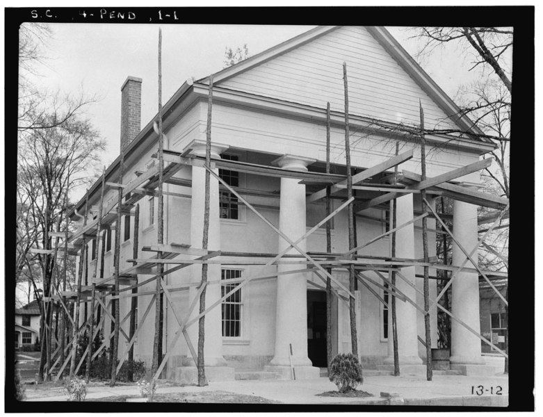 File:Historic American Buildings Survey Photographer M. B. Paine April 1934 SOUTH ELEVATION - Farmers' Hall, Village Green, Pendleton, Anderson County, SC HABS SC,4-PEND,1-1.tif