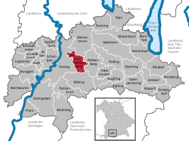 Kaart van Hohenpeißenberg