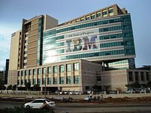 IBM India building in Bangalore, decorated as part of the centennial year celebrations. IBM Bangalore Manyata 2.jpg