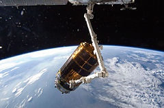 The HTV-3 is gradually being moved towards its berthing location at the ISS.