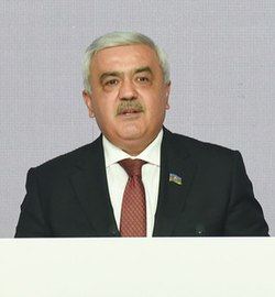 Ilham Aliyev, Italian President Sergio Mattarella attended inauguration of polypropylene plant constructed in Sumgayit Chemical Industrial Park under SOCAR Polymer project 13 (cropped).jpg
