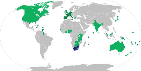 Countries that issued sanctions against South Africa during apartheid.
.mw-parser-output .legend{page-break-inside:avoid;break-inside:avoid-column}.mw-parser-output .legend-color{display:inline-block;min-width:1.25em;height:1.25em;line-height:1.25;margin:1px 0;text-align:center;border:1px solid black;background-color:transparent;color:black}.mw-parser-output .legend-text{}
European Economic Community members that issued sanctions collectively
Countries that issued sanctions
South Africa International sanctions against South Africa.svg