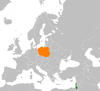 Location map for Israel and Poland.