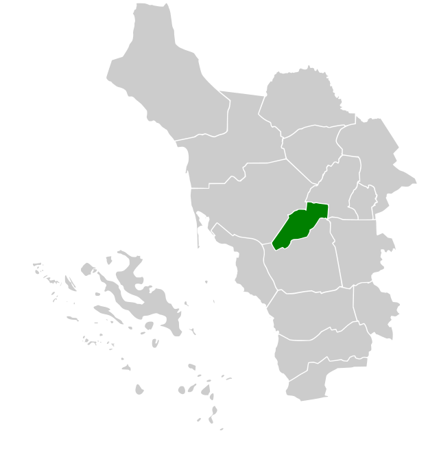 صورة لخريطة محافظة ضمد نسبةً لمنطقة جازان