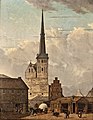 Johann Heinrich Hintze, Nikolaikirche Berlin, 1827, Stiftung Stadtmuseum Berlin mit gotischen Erhöhungen des ursprünglich romanischen Westriegels