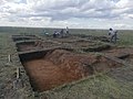 Kazakh archeologists on Bozoq II.jpg