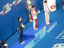 Казан 2015 - Церемония на победата 200 м бътерфлай W.JPG
