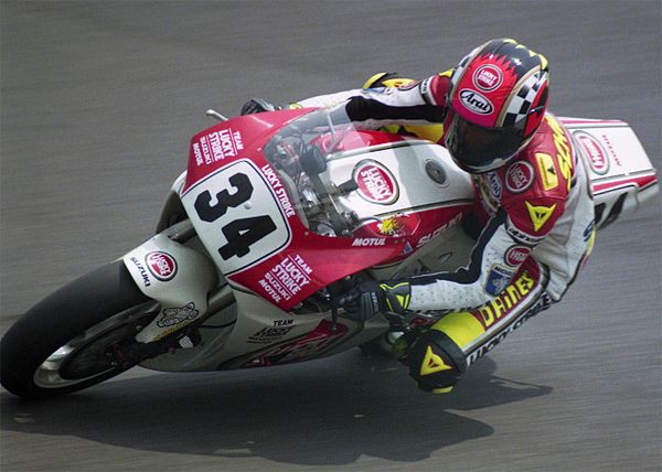 Kevin Schwantz (pictured at Suzuka) became the 500cc world champion