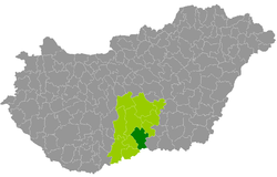Macaristan'daki Kiskunhalas Bölgesi ve Bács-Kiskun İlçesi.