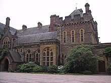 View of the West end of the court showing the base of the intended great tower Knightshayes Court - geograph.org.uk - 973582.jpg