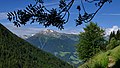 Blick von Walten (Ortsteil von St. Leonhard in Passeier) auf das Bergmassiv mit der Kolbenspitze