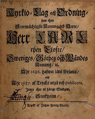 <span class="mw-page-title-main">Swedish Church Law 1686</span> Law of the Church of Sweden