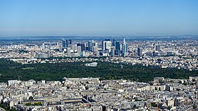 La Défense and Bois de Boulogne from the Eiffel Tower, 11 June 2017 001.jpg