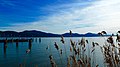 Zonsopgang langs de oevers van het meer van Trasimeno