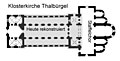 plan kościoła (w kolorze szarym zachowana część)