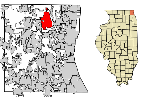 Location of Old Mill Creek in Lake County, Illinois.