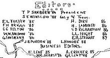 Harvard Lampoon masthead, 1886