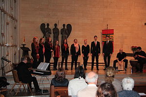 A church choir sings at a Christian church in Hinterbruhl Lange NachtdK Hinterbruhl2015 6064.JPG