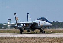 The last US F-14 to fly a combat mission lands at Naval Air Station Pensacola. LastF14.jpg