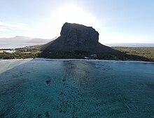 Le Morne mountain shadow early morning