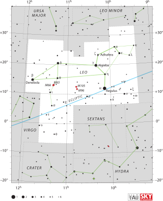 <span class="mw-page-title-main">Leo (constellation)</span> Zodiac constellation straddling the celestial equator