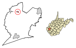 Location of Hamlin in Lincoln County, West Virginia.