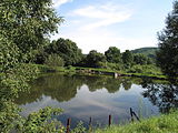 Čeština: Rybník v Lojovicích. Okres Praha-východ, Česká republika. English: Pond in Lojovice village, Prague-East District, Czech Republic. This file was created as a part of the photographic program of Wikimedia Czech Republic. Project: Fotíme Česko The program supports Wikimedia Commons photographers in the Czech Republic.