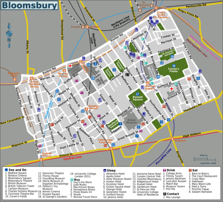 Map of the Bloomsbury district