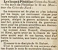 Les loups à Plédéliac en 1887.