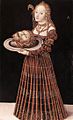 ルーカス・クラナッハ『洗礼者聖ヨハネの首を持つサロメ』、(16世紀前半)、ボブ・ジョーンズ大学美術館（英語版）、グリーンビル (サウスカロライナ州)