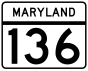 Maryland Route 136 marker