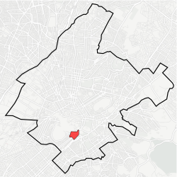 Kaupungin kartta, jossa Makrygiánni korostettuna.