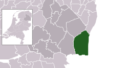 Posição destacada de Emmen em um mapa municipal de Drenthe
