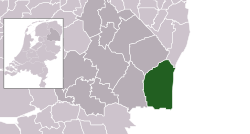 Hervorgehobene Position von Emmen in einem Stadtplan von Drenthe