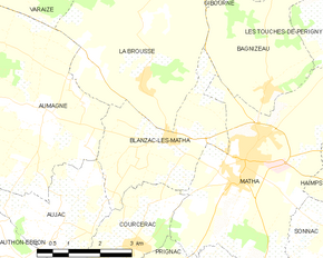 Poziția localității Blanzac-lès-Matha